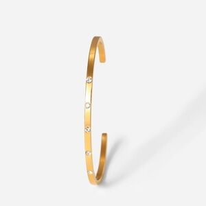 18k Gold Plated Opening Cubic Zirconia Bangle